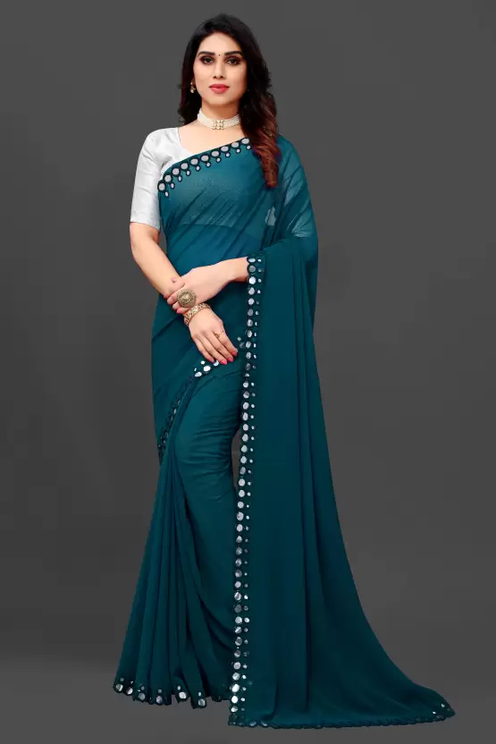 Side Mirror Styles Georgette Party Wear Sarees Catalog